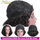 Nadula 10A Malaysian Curly Human Hair Half Wig Malaysian Curly Headband Wigs WEAR WITH OR WITHOUT Headband For Black Women Glueless 3/4 Half Wig 150% Density (20inch) Nadula Store