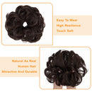 OKHOTY Hair Bun Extensions Messy Curly Hair Scrunchies Hairpieces Synthetic Donut Updo Hair Pieces for Women Girls(1PCS Black brown) OKHOTY