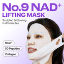 numbuzin No.9 Sheet Mask | NAD+ BIO Lifting-sil Full Face Mask | Improves Jawline, Jowls, Wrinkles, Neck Lines | Peptides, NAD+, Collagen | Skin Firmness | 4 Sheets + Lifting Band Infinity Warehouse