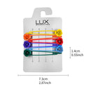 LUX ACCESSORIES Yellow Orange Red Purple Blue Green Set of 5 Floral Hair Pins LUX ACCESSORIES