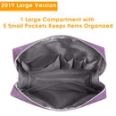 Large Makeup Bag Zipper Pouch Travel Cosmetic Organizer for Women and Girls (Large, Purple) Narwey
