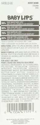 Maybelline New York Baby Lips Balm Electro, Berry Bomb, 0.15 Ounce Maybelline New York