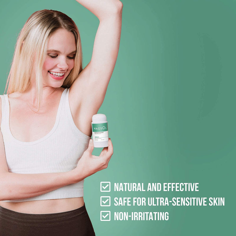 MAGSOL Natural Deodorant for Men & Women - Mens Deodorant with Magnesium - Perfect for Ultra Sensitive Skin, Aluminum Free Deodorant for Women, Baking Soda Free (2 Pack: Lemongrass & Sandalwood) MagSol Organics