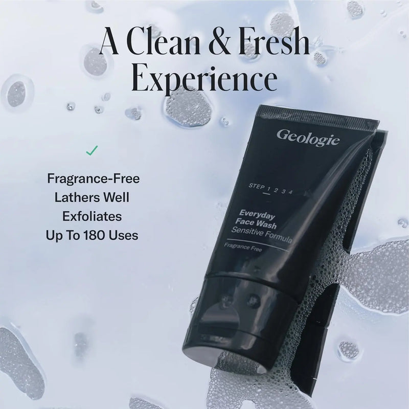 Geologie Daily Face Wash for Sensitive Skin | Fragrance-Free Facial Cleanser for Men & Women | Acne & Oil Control | Non-irritating, Gentle Cleansing & Soothing Face Wash | 2-Pack Infinity Warehouse