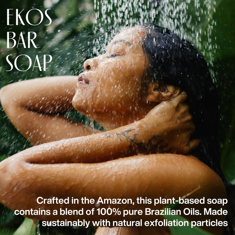 natura Ekos Açaí Revitalizing Creamy Exfoliating Soap Bar 150g - 97% Natural - 100% Pure Plant Based Oils - Vegan Skin Care - Brazilian Beauty Secrets Infinity Warehouse