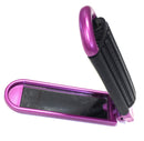 2 ALAZCO Folding Hair Brush With Mirror Compact Pocket Size Travel Car Gym Bag Purse Locker (2 Assorted Colors) ALAZCO
