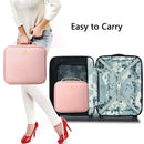Relavel Travel Makeup Train Case Makeup Cosmetic Case Organizer Portable Artist Storage Bag with Adjustable Dividers for Cosmetics Makeup Brushes Toiletry Jewelry Digital Accessories (Pink) Relavel
