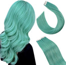 Ugeat Tape in Hair Extensions Real Human Hair 18 inch Tape in Remy Human Hair Extensions