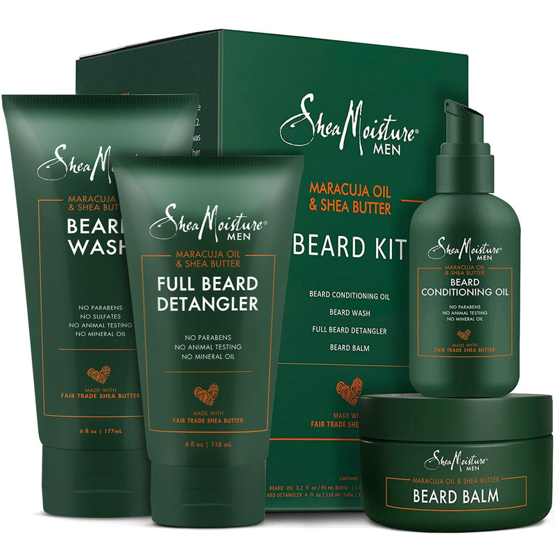SheaMoisture Beard-Care Kit for Men, Includes Wash, Balm, Oil, Conditioner, Natural Shea Butter & Maracuja Oil, Great Gift Infinity Warehouse