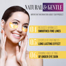 Under Eye Patches - 24K Gold Under Eye Mask Anti-Aging Hyaluronic Acid Collagen Under Eye Pads Reducing Dark Circles & Wrinkles Treatment Gel Bags LE GUSHE