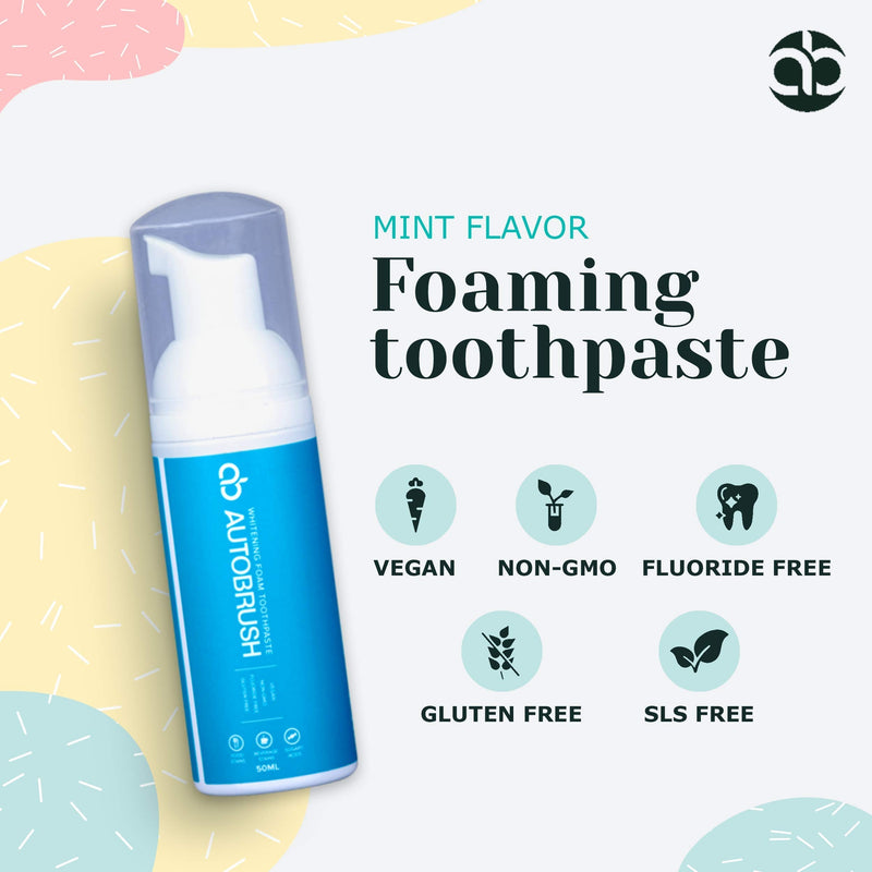 AutoBrush Original Mint Foaming Toothpaste - Travel Friendly, Anti-cavity (Three Pack) AutoBrush