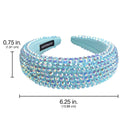SP SOPHIA COLLECTION Women's Sparkling Crystal Padded Rhinestone Wide Bejeweled Hair Headband Party Hairband Hair Accessories in Aqua SP Sophia Collection Store