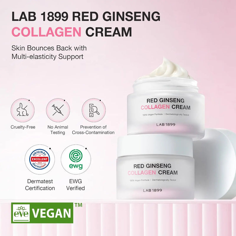 Donginbi LAB 1899 Red Ginseng Collagen Cream - Multi Elasticity, Vegan, Facial Moisturizer, Improved Skin Density & Barrier with Antioxidant Ginsenosides, Korean Skin Care, 1.69 floz Infinity Warehouse