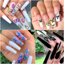 Le Fu Li 30 Sheets Butterfly Nail Art Stickers Nail Art Water Transfer Sticker with Butterfly Flower Patterns Manicure Tips，Nail Tips DIY Toenails Nail Art Decorations Accessories Decals Le Fu Li