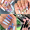 Le Fu Li 30 Sheets Butterfly Nail Art Stickers Nail Art Water Transfer Sticker with Butterfly Flower Patterns Manicure Tips，Nail Tips DIY Toenails Nail Art Decorations Accessories Decals Le Fu Li