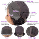 CYNOSURE Lace Front Human Hair Wigs for Black Women Pre Plucked Hairline 150% Denisty Brazilian Water Wave Lace Front Wigs with Baby Hair Natural Black Color(16, Water Wave Wig) CYNOSURE Store