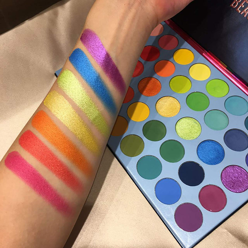 High Pigmented Makeup Palette Easy to Blend Color Fusion 39 Shades Metallic and Shimmers Eyeshadow Sweatproof and Waterproof Eye Shadows Rainbow Eyeshadow Palette MYUANGO