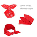 Sea Team Cotton Headband Bows Red with White Polka Dots Double Wide Headwrap Cotton Head Band Sea Team Store