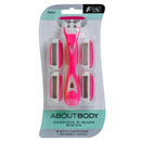 About Face Body Kai Complete 4-Blade Shaving System for Women; Minimizes Nicks & Cuts; Contains 9 Refill Cartridges & 2 Reusable Handles, 1 Count (Pack of 1) About Face