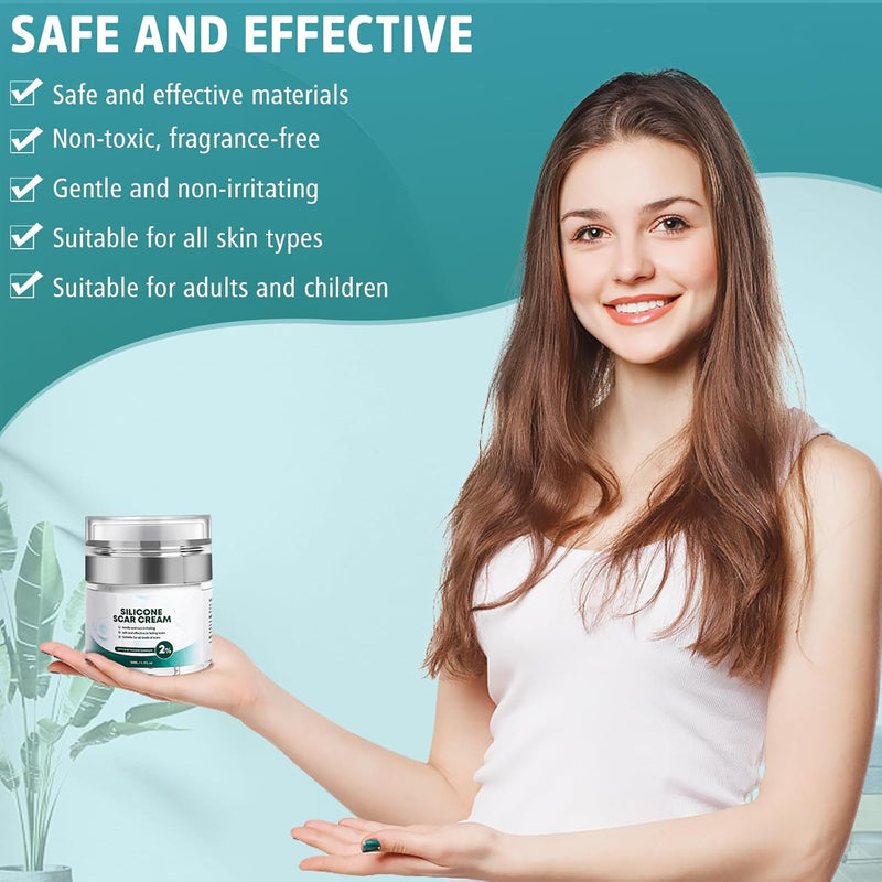 Advanced Scar Cream, Silicone Gel for Scars, Professional Scar Removal Cream for Surgical Scars, Stretch Marks, Old and New Scars 1.7 oz(50ml) Infinity Warehouse