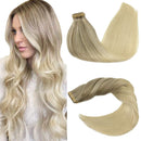 GOO GOO Tape in Hair Extensions Human Hair 22 Inch Balayage Ash Blonde to Golden Blonde and Platinum Blonde Tape in Hair Extensions 20pcs 50g Blonde Tape Hair Extensions Human Hair GOO GOO Store