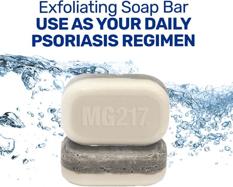 MG217 Psoriasis Dead Sea Exfoliating Bar Soap - Dead Sea Salt, Mud, Aloe Vera, Vitamin E & Rose Geranium Oil for Psoriasis Skincare, 3.2oz Infinity Warehouse
