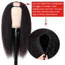 UNice Hair 10A Kinky Straight U Part Human Hair Wig for Black Women, Brazilian Remy Human Hair Glueless Full Head Clip in Half Wig 150% Density Natural Color (16inch) UNICE Store