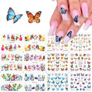 BFY Butterfly Nail Art Decals Sticker Nail Butterfly Flower Design Stickers Holographic Butterfly Nail Art Manicure Transfer Tips Nail Art DIY Nail Art (12 Pcs) BFY