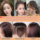 Invisible Clip in Mini Hair Extensions Human Hair Seamless Hairpin Hair Pad Short Straight Hairpieces One Piece Wiglet Hair Filler for Adding Hair Volume 4 Inch Ash Blonde mix Bleach Blonde MY-LADY