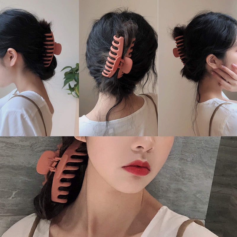 SYGY 6PCS Large Hair Claw Clips for Women, Nonslip Matte Claw Clips for Thick/Thin Hair, Strong Hold Banana Big Hair Clips, Fashion Jumbo Jaw Clips Girls Hair Styling Accessories SYGY