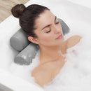 Everlasting Comfort Bath Pillow - Relax in Luxury - Fast Drying Bathtub Cushion for Head, Neck and Back - Spa & Tub Headrest Support, Washable, Portable, Thick, Gray Everlasting Comfort