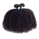 BLY 7A Mongolian Afro Kinky Curly Human Hair 3 Bundles Unprocessed Hair Weave Weft Big Hair for African American Women Natural Color (20/22/24 Inch) BLY