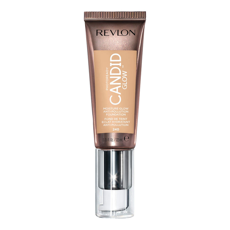 Revlon PhotoReady Candid Glow Moisture Glow Anti-Pollution Foundation with Vitamin E & Prickly Pear Oil, Anti-Blue Light Ingredients, without Parabens, Pthalates, & Fragrances, Natural Beige, 0.75 oz REVLON