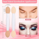 Eyeshadow Applicators,MORGLES 50pcs Disposable Eyeshadow Sponge Applicators Eye Shadow Applicator Double Sided with Box(Clear) MORGLES