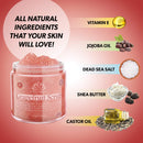 Grapefruit Scrub, Salt Scrub for Smooth and Soft Skin, Organic Premium Skin Exfoliator with Shea Butter, Vitamin E and Natural Oils, Hydrating Formula for All Skin Types 10 oz White Naturals
