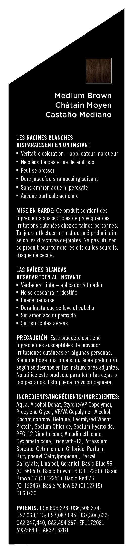 TouchBack PRO Gray Root Touch Up Marker Applicator - Real Hair Color Medium Brown TouchBack