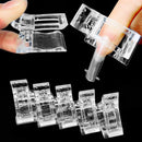 Poly Gel Quick Building Nail Set,100Pcs False Nail Mold Clear Nail Extension Form Tips,10 Nail Tips Clip And 1Pcs Dual-Ended Poly Extension Brush Picker For Polygel Extension,Home Salon COSBAY