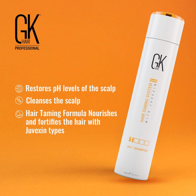 GK HAIR Global Keratin pH+ Pre-Treatment Clarifying Shampoo (10.1 Fl Oz/300ml) For Preps Hair Deep Cleansing,Removes Impurities -With Aloe Vera, Vitamins & Natural Oils All Hair Types Men and Women GK HAIR