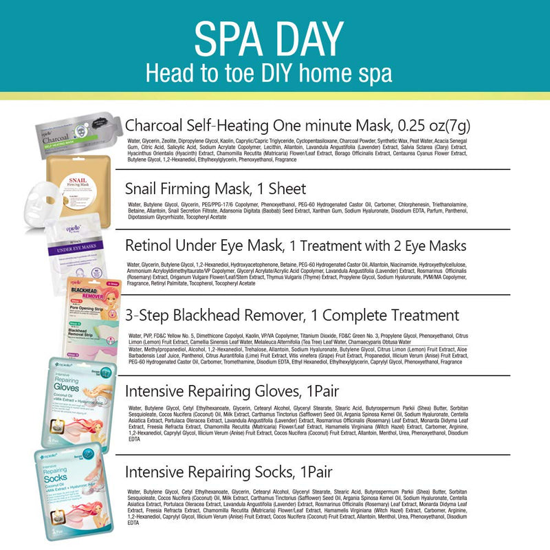 Skincare Beauty Kit | Korean Beauty | 6 Items Included | Gift set for women, Spa Gift for women (Spa Day Kit) Epielle