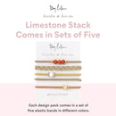 By Lilla Limestone Mini Stack Elastic Hair Ties and Bracelets | Set of 5 Hair Tie-Bracelets | Hair Accessories for Women | No Crease Hair Ties & Women’s Bracelets (Brown / Gold / Nude / Orange) By Lilla
