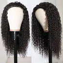 Nadula 10A Malaysian Curly Human Hair Half Wig Malaysian Curly Headband Wigs WEAR WITH OR WITHOUT Headband For Black Women Glueless 3/4 Half Wig 150% Density (20inch) Nadula Store