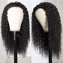 Nadula 10A Malaysian Curly Human Hair Half Wig Malaysian Curly Headband Wigs WEAR WITH OR WITHOUT Headband For Black Women Glueless 3/4 Half Wig 150% Density (24inch) Nadula Store