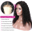 Iris Queen Curly Human Hair Wigs for Black Women 4x4 Lace Front Wigs Brazilian Human Hair Wig with Baby Hair Pre Plucked 150% Density Bleached Knots(18inch Curly) Iris Queen