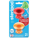 Steripod Clip-on Toothbrush Protector, Red/Orange, 2 Count, (Pack of 1) Steripod