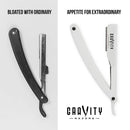 Barber Straight Razor - Stainless Steel Straight Edge Razor with 10 Derby Premium Blades (White) GRAVITY RAZORS Store