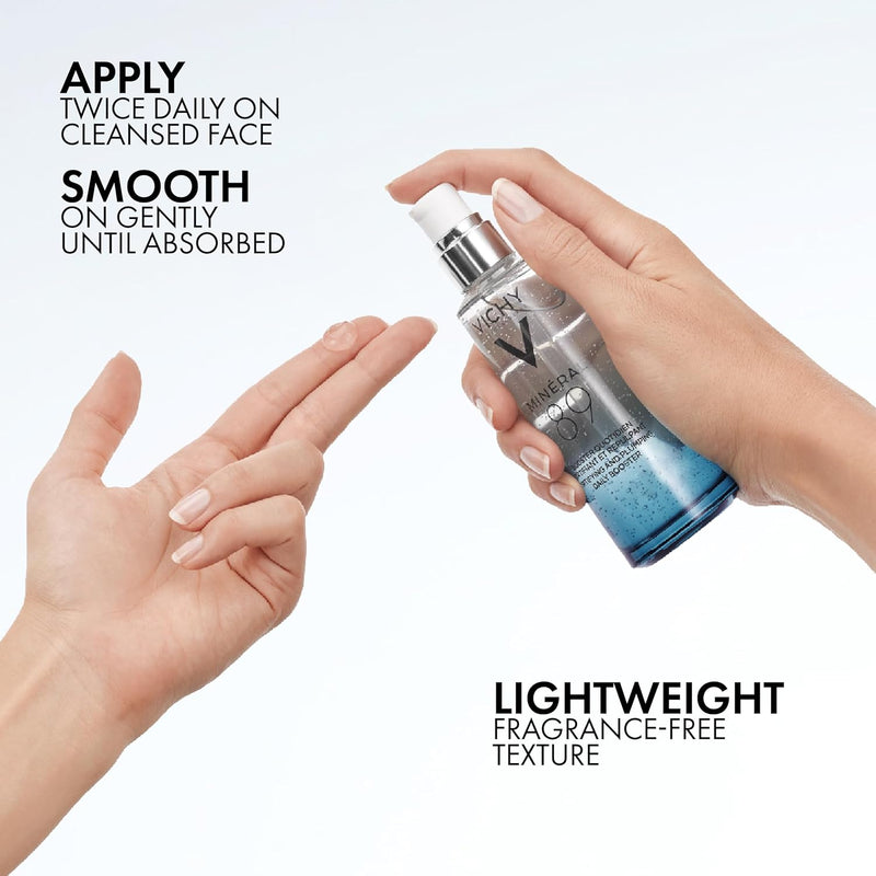 Vichy Mineral 89 Booster, Pure Hyaluronic Acid Serum for Face with Volcanic Mineral Water for Skin Barrier Repair, Plumps & Hydrates, Lightweight Moisturizing Gel, Oil-Free, Non-Sticky Infinity Warehouse