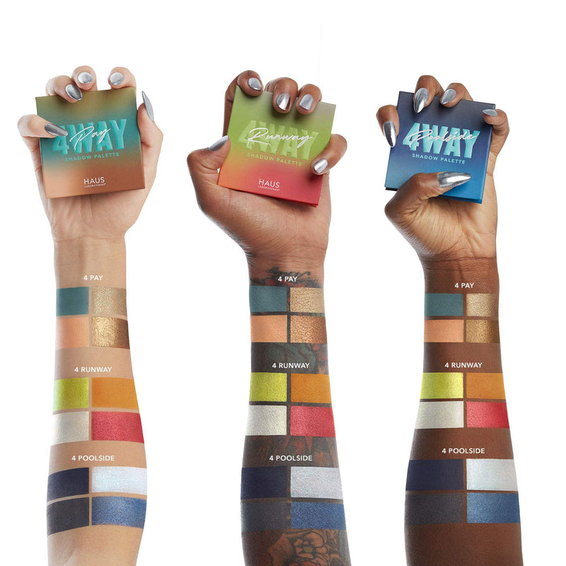 HAUS LABORATORIES By Lady Gaga: FOUR-WAY SHADOW PALETTE | 4-Shade Shadow Quad in 9 Colors, Blendable & Buildable Eye Makeup with Pigmented Matte, Metallic, Shimmer, and Sparkle Finishes martinandmark.com