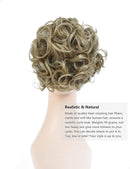 ROSEBUD Chignon Hairpiece Curly Bun Extensions Scrunchie Updo Hair Pieces Synthetic Combs in Messy Bun Hair Piece for Women Rose bud