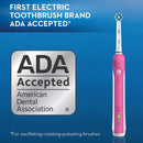 Oral-B Pro 1000 CrossAction Electric Toothbrush, Pink, Powered by Braun with 3 Replacement Brush Heads Oral-B