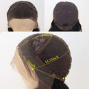Maycaur 13X4 Inch Long Straight Brown Lace Front Wigs for Fashion Women Black Brown Ombre Color Synthetic Lace Front Wigs with Natural Baby Hair 24 Inch Maycaur